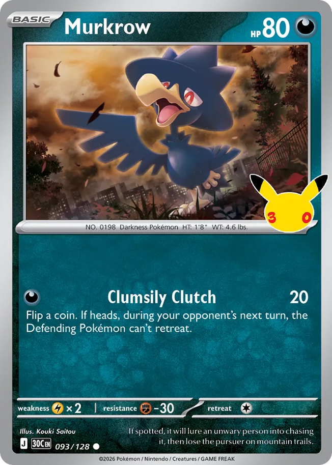 Murkrow, 30th Celebration #093 / 128
