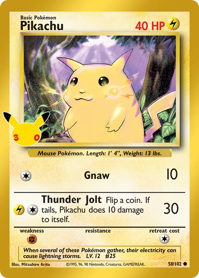 Pikachu, 30th Celebration: Classic Collection #058 / 30