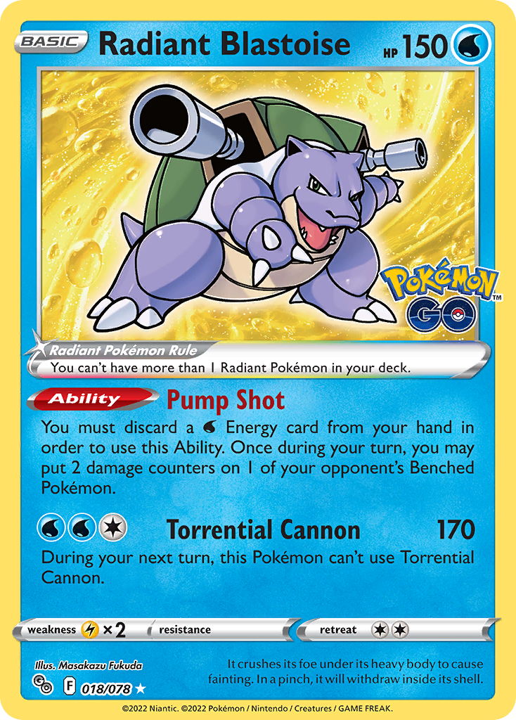 Radiant Blastoise — Pokémon GO #018 / 78