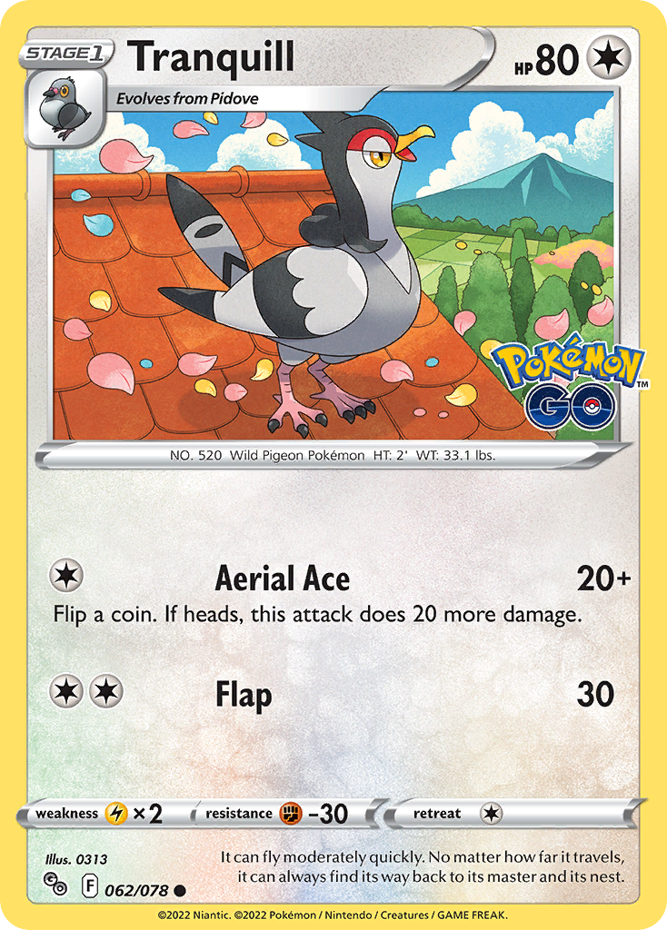 Tranquill — Pokémon GO #062 / 78