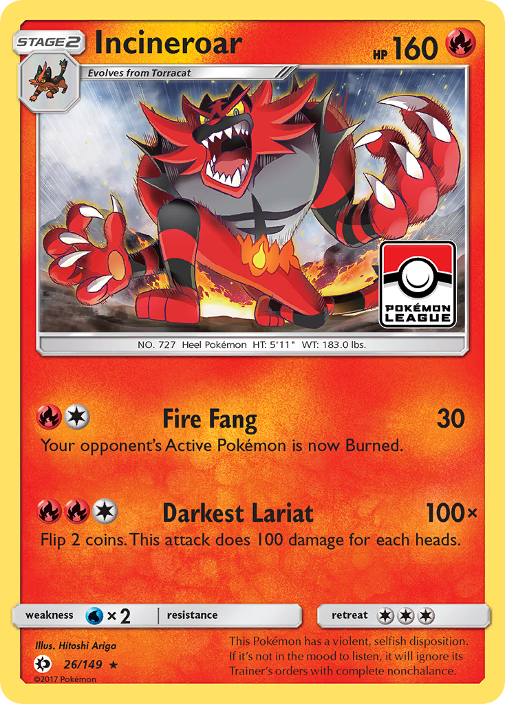 Incineroar — Sun & Moon #026 / 149