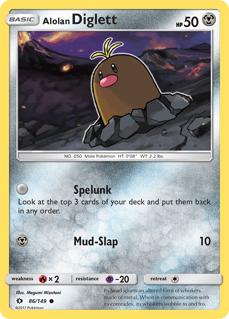 Alolan Diglett — Sun & Moon #086 / 149