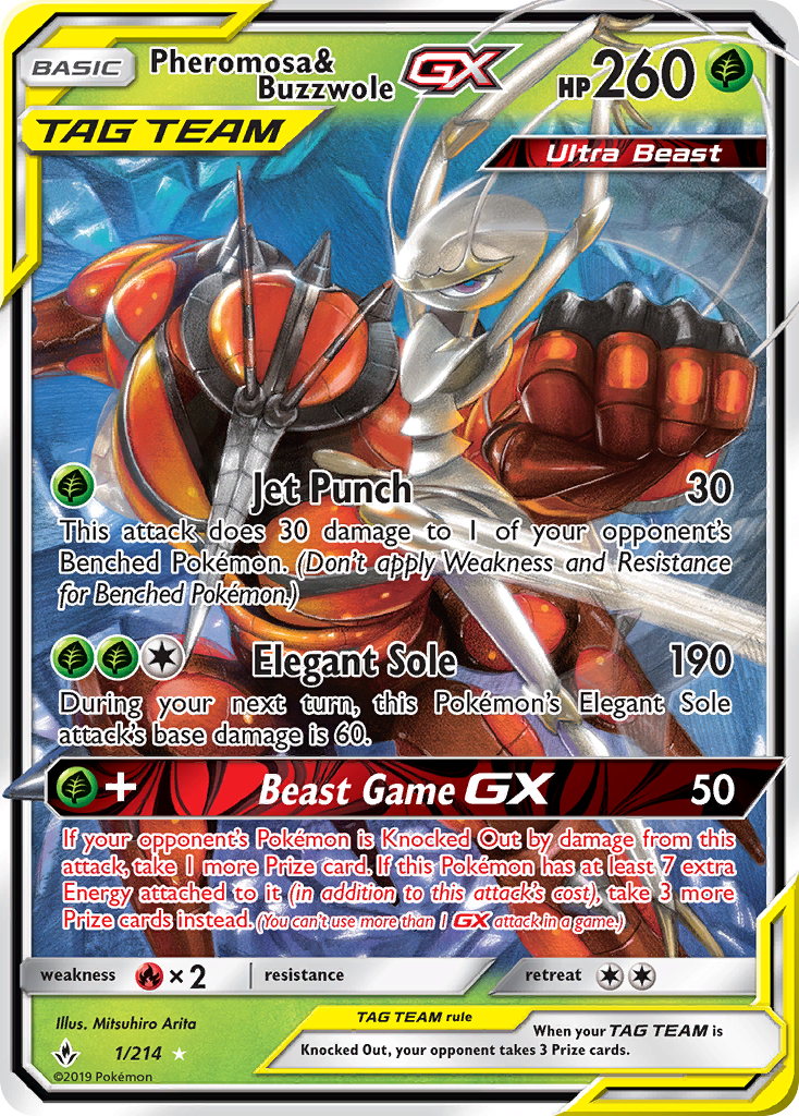 Pheromosa & Buzzwole-GX — Unbroken Bonds #001 / 214