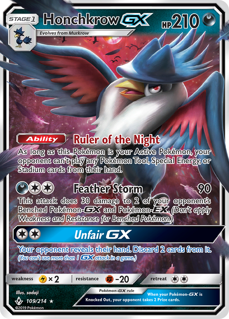Honchkrow-GX — Unbroken Bonds #109 / 214