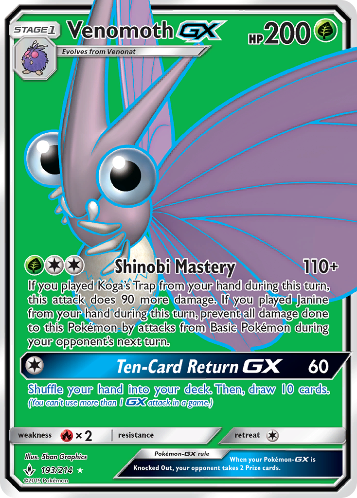 Venomoth-GX — Unbroken Bonds #193 / 214