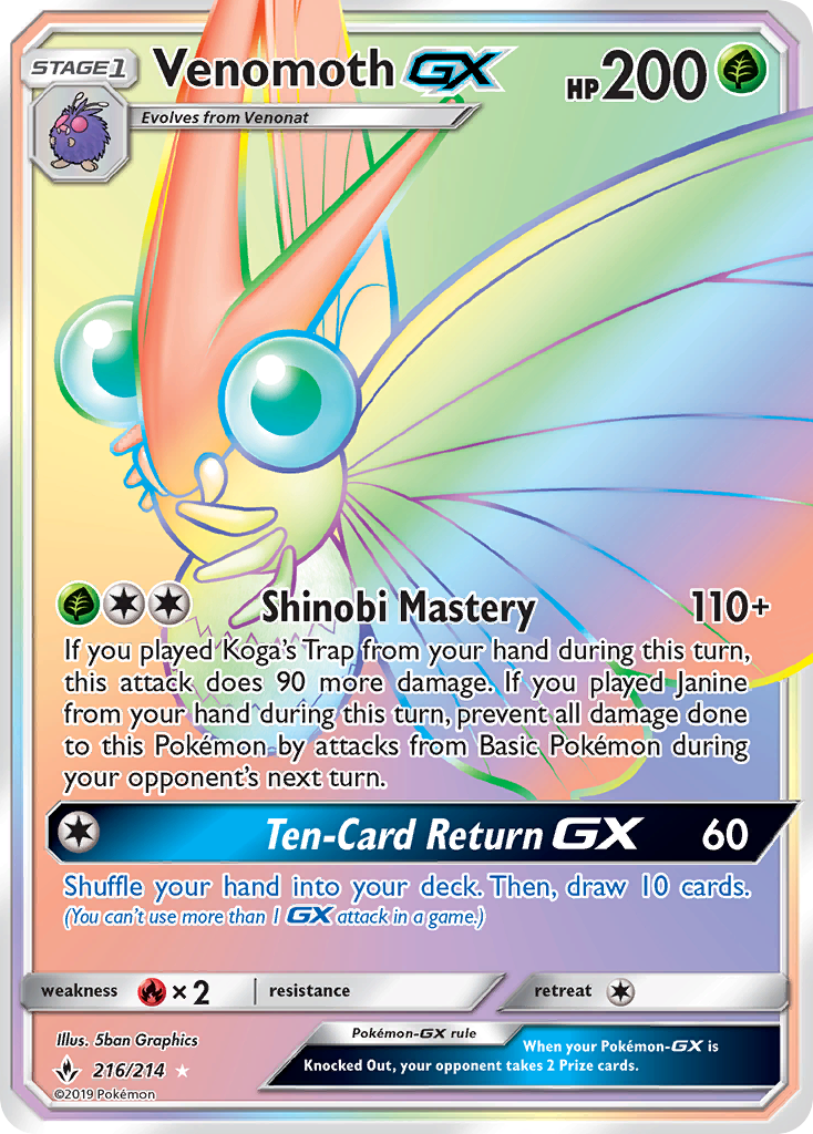 Venomoth-GX — Unbroken Bonds #216 / 214