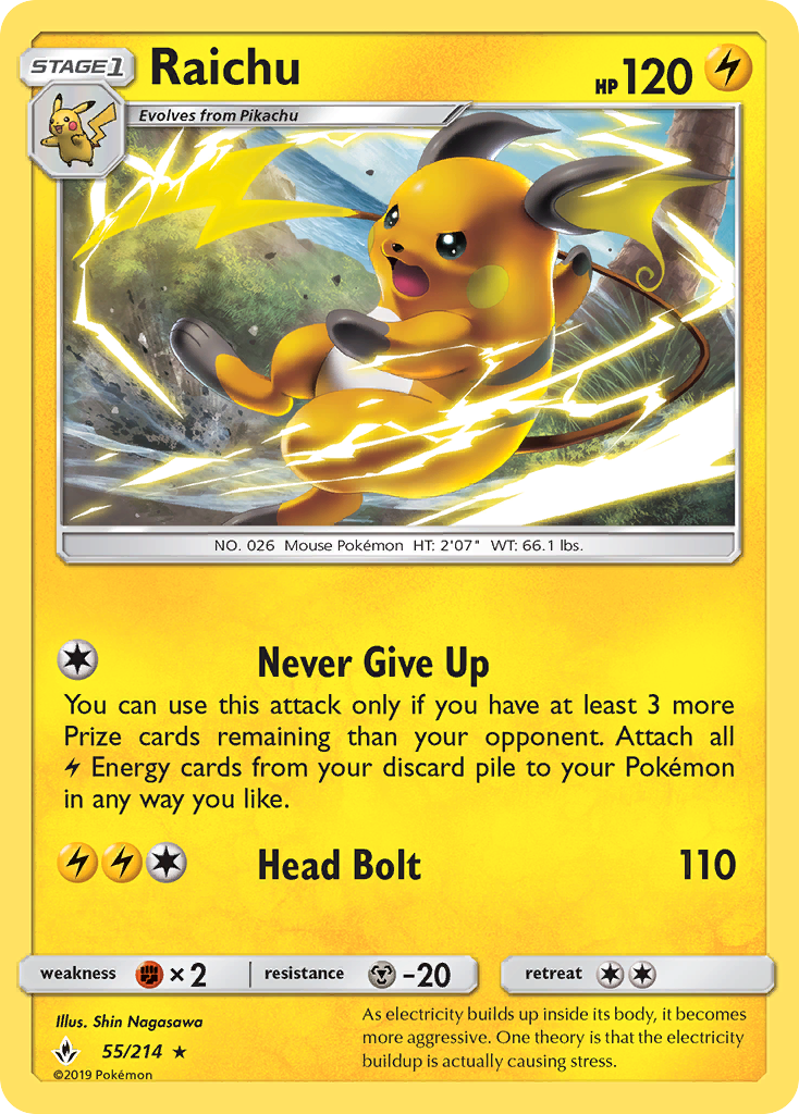 Raichu — Unbroken Bonds #055 / 214