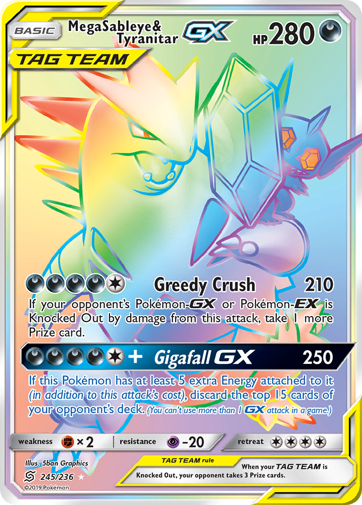 Mega Sableye & Tyranitar-GX — Unified Minds #245 / 236