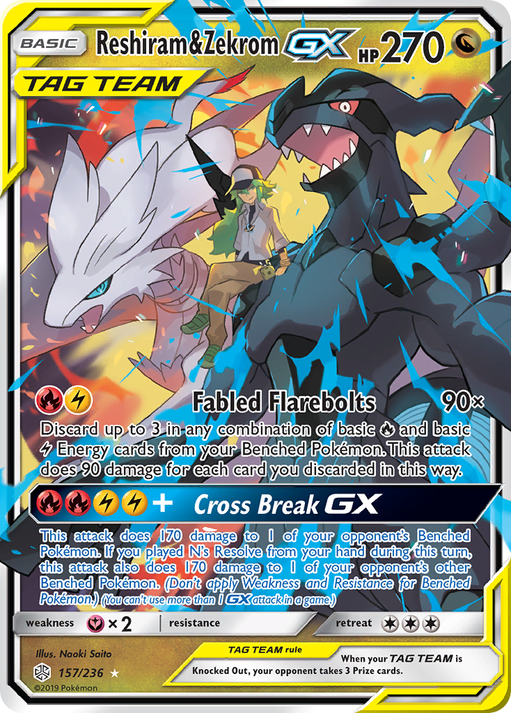 Reshiram & Zekrom-GX — Cosmic Eclipse #157 / 236