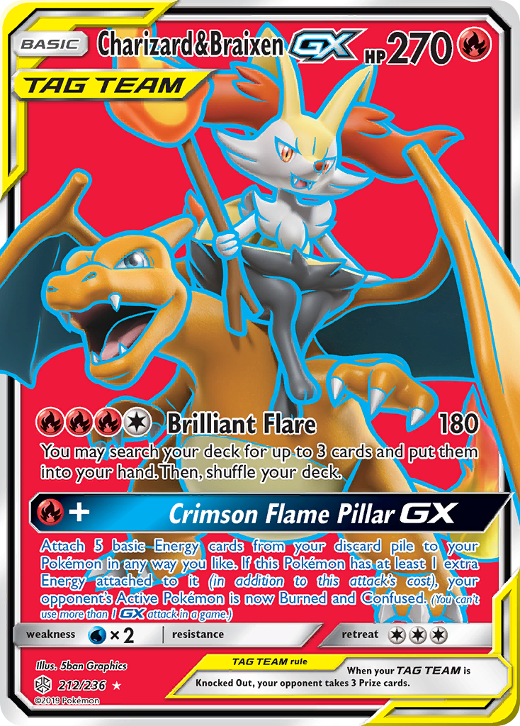Charizard & Braixen-GX — Cosmic Eclipse #212 / 236