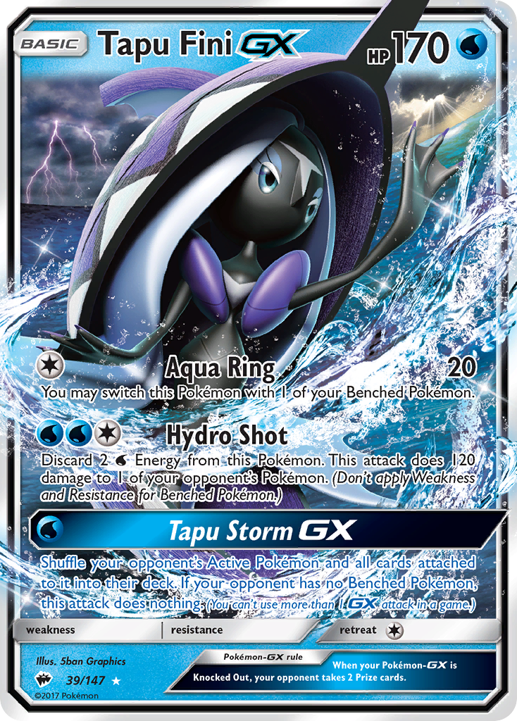 Tapu Fini-GX — Burning Shadows #039 / 147
