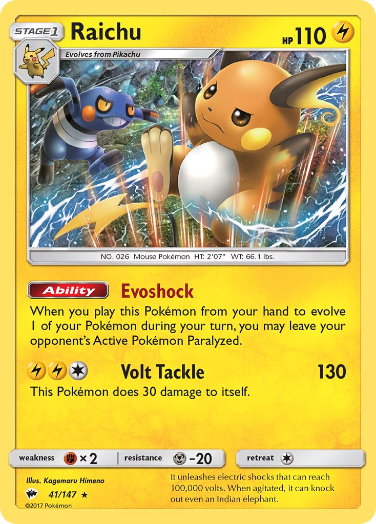Raichu — Burning Shadows #041 / 147
