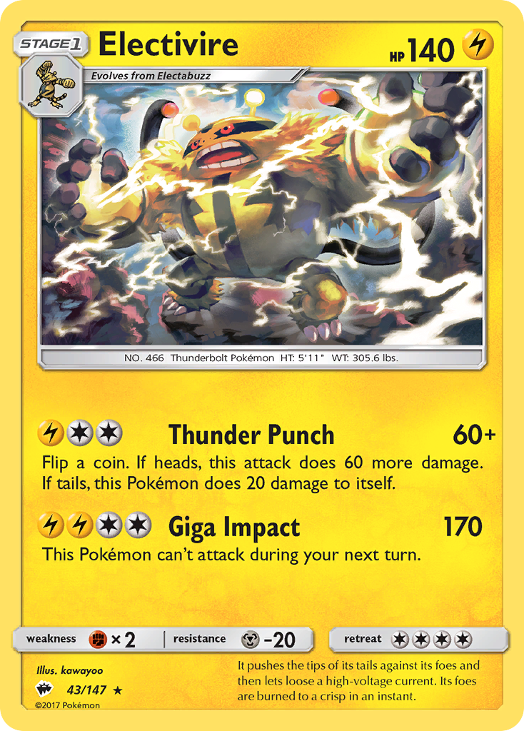 Electivire — Burning Shadows #043 / 147