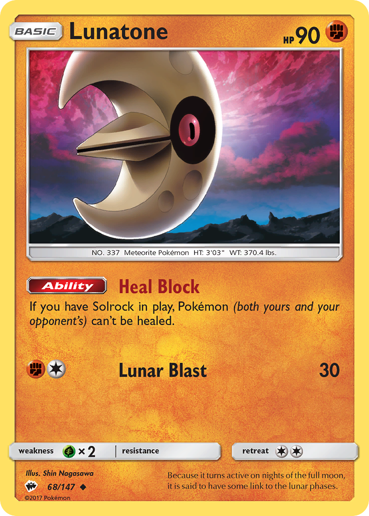 Lunatone — Burning Shadows #068 / 147