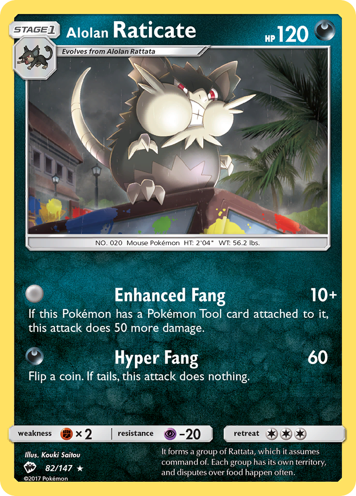 Alolan Raticate — Burning Shadows #082 / 147
