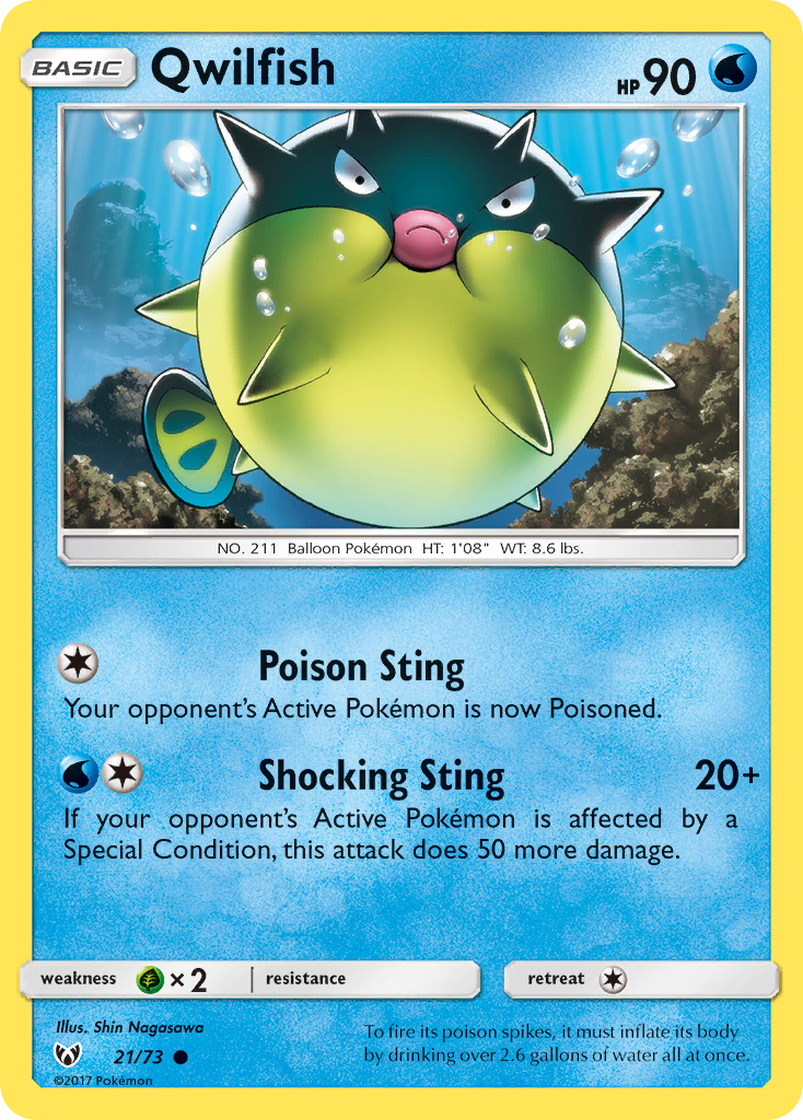Qwilfish — Shining Legends #021 / 73
