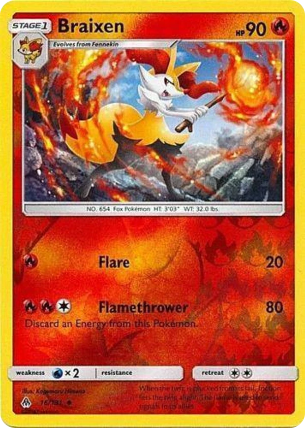 Braixen — Forbidden Light #016 / 131