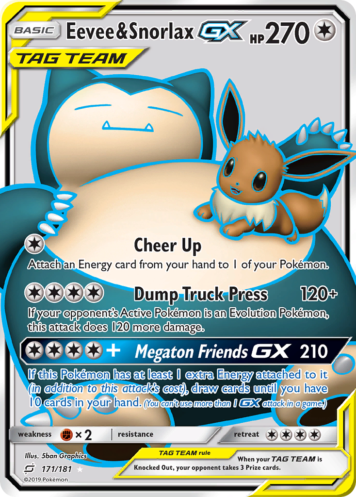 Eevee & Snorlax-GX — Team Up #171 / 181