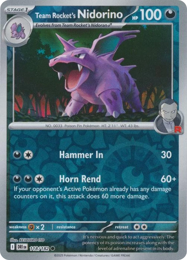 Team Rocket's Nidorino — Destined Rivals #118 / 182