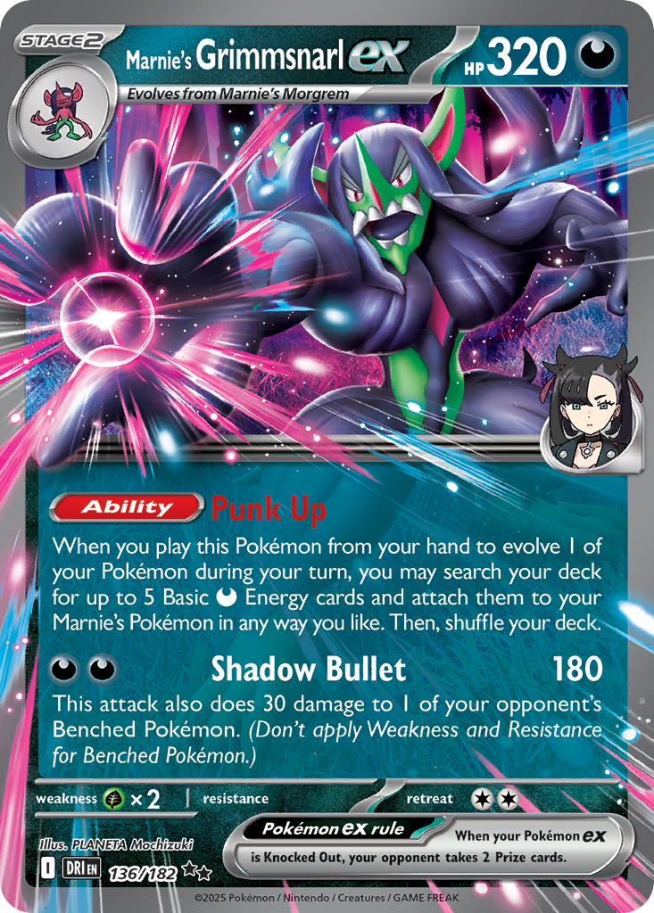 Marnie's Grimmsnarl ex — Destined Rivals #136 / 182