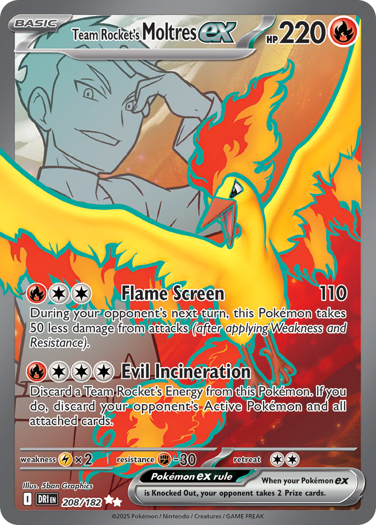 Team Rocket's Moltres ex — Destined Rivals #208 / 182