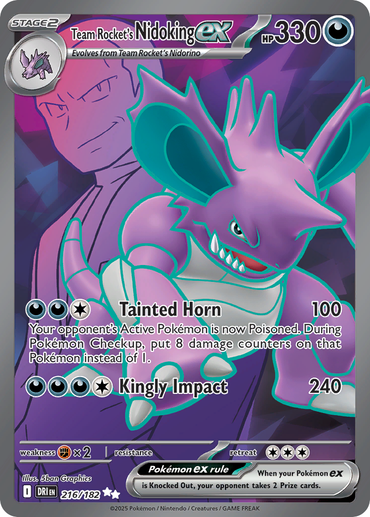 Team Rocket's Nidoking ex — Destined Rivals #216 / 182