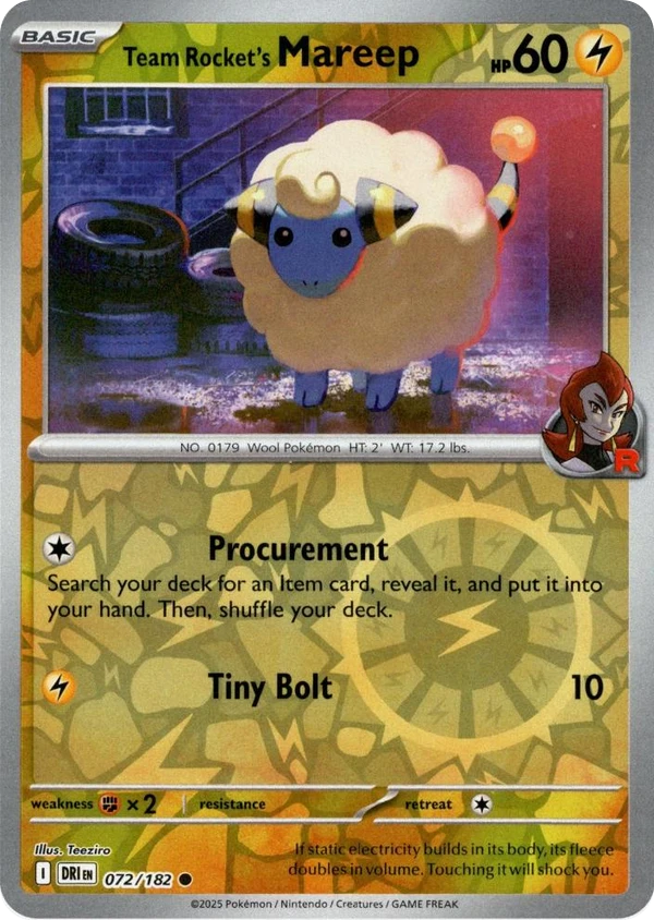 Team Rocket's Mareep — Destined Rivals #072 / 182