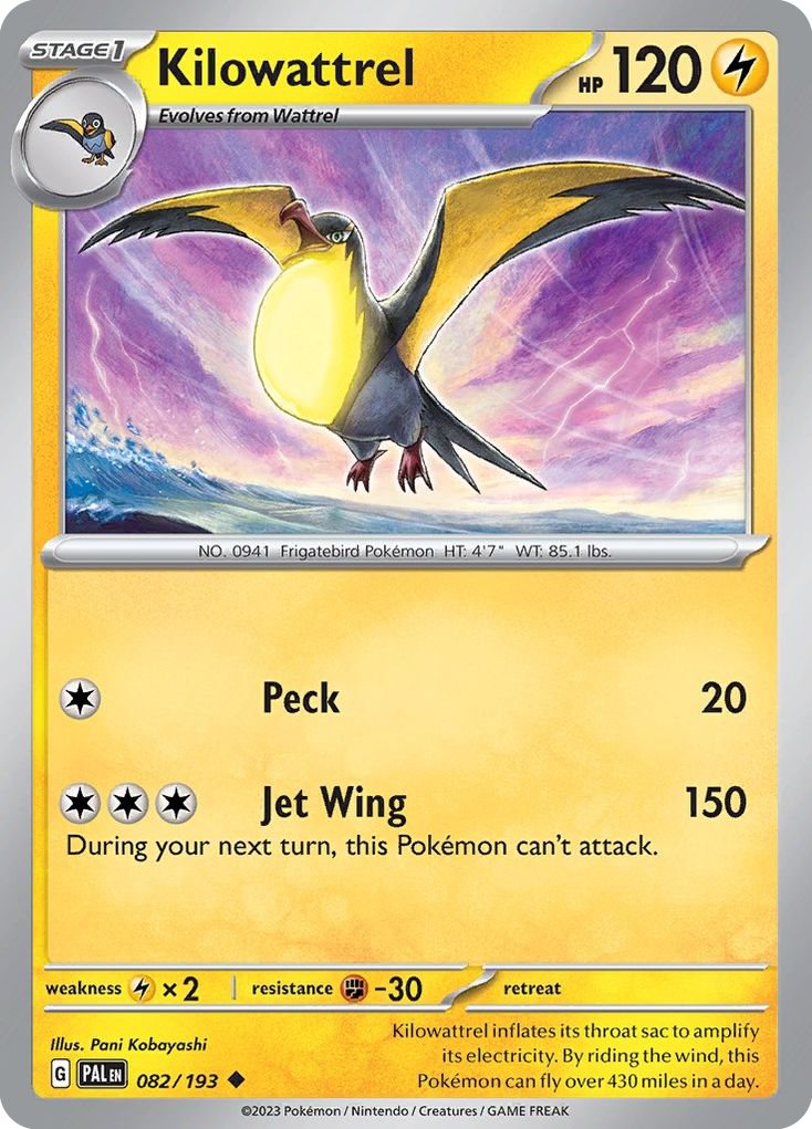 Kilowattrel — Paldea Evolved #082 / 193