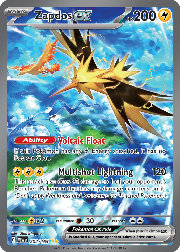 Zapdos ex — 151 #202 / 165