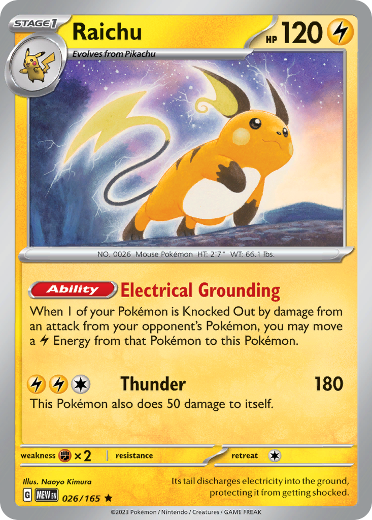 Raichu — 151 #026 / 165