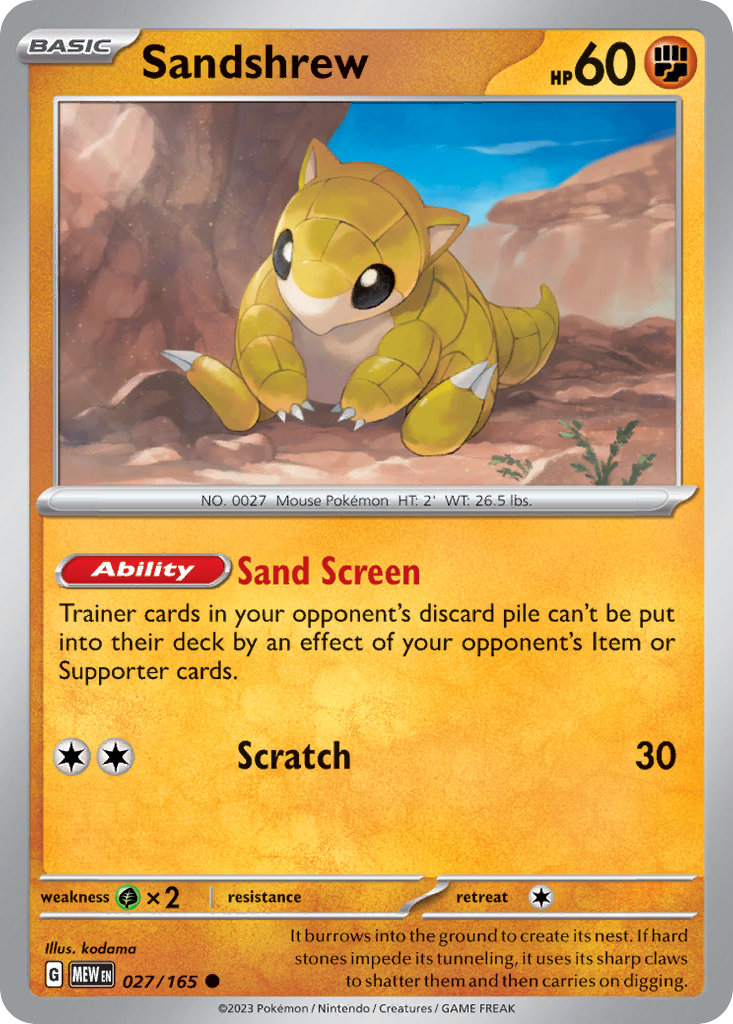 Sandshrew — 151 #027 / 165
