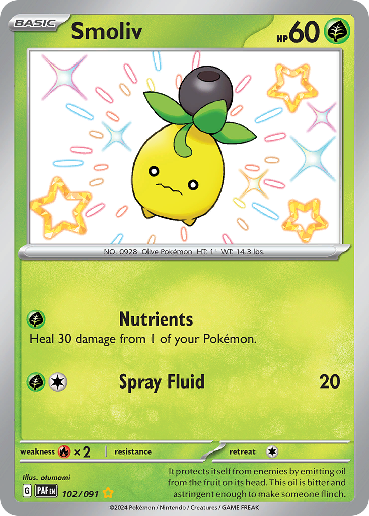 Smoliv — Paldean Fates #102 / 91