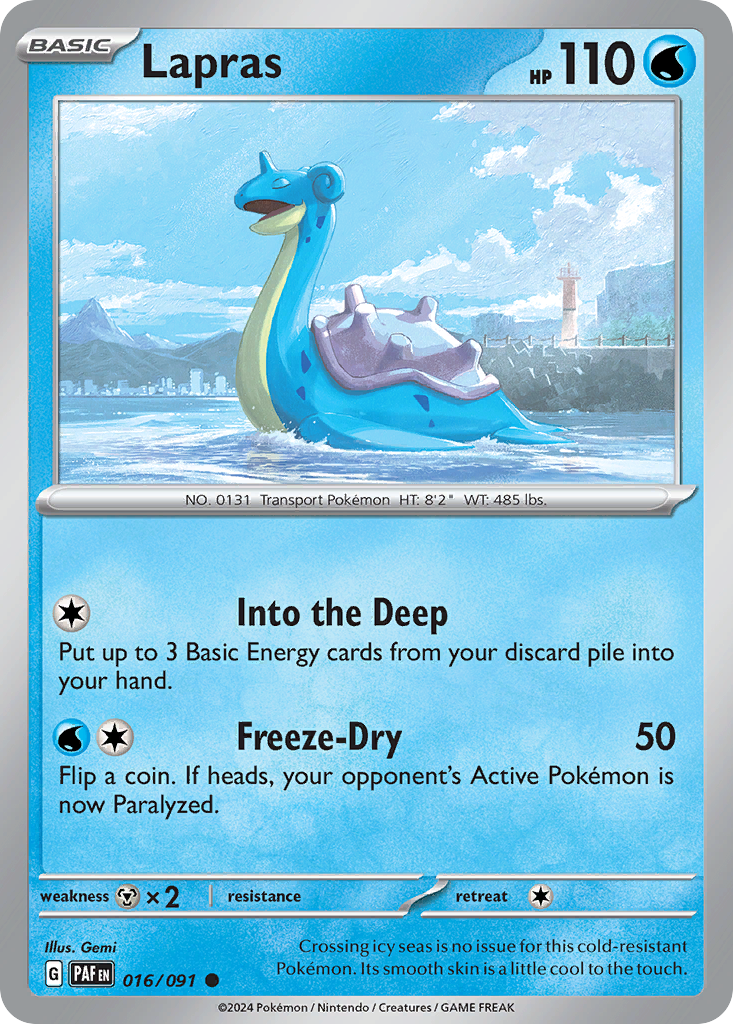 Lapras — Paldean Fates #016 / 91