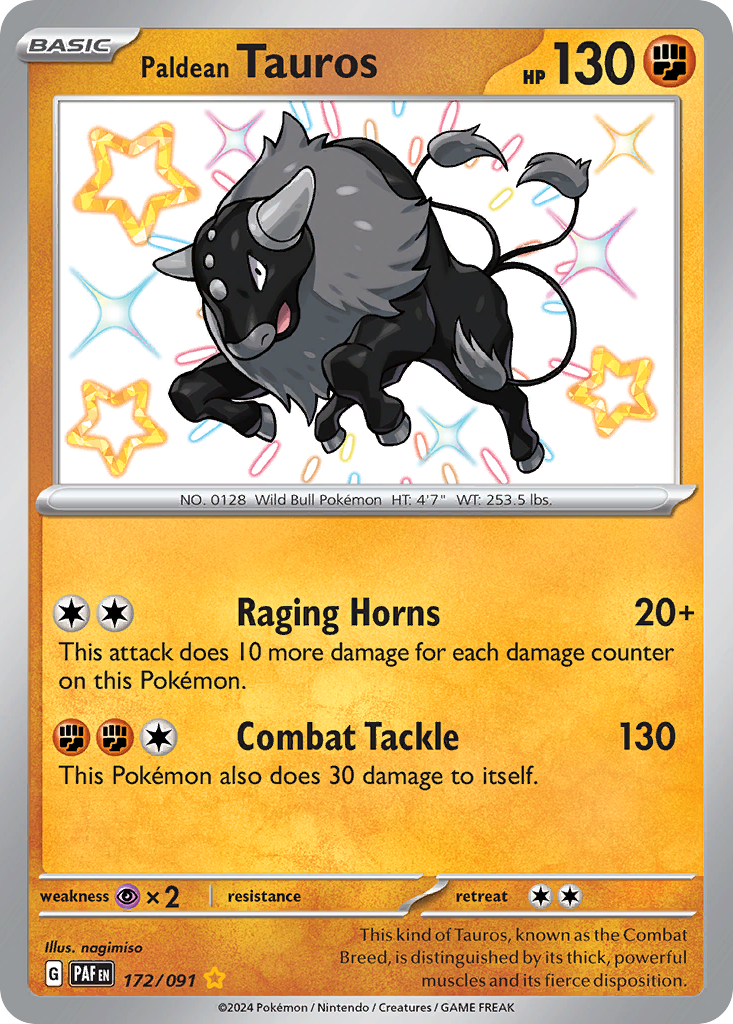 Paldean Tauros — Paldean Fates #172 / 91