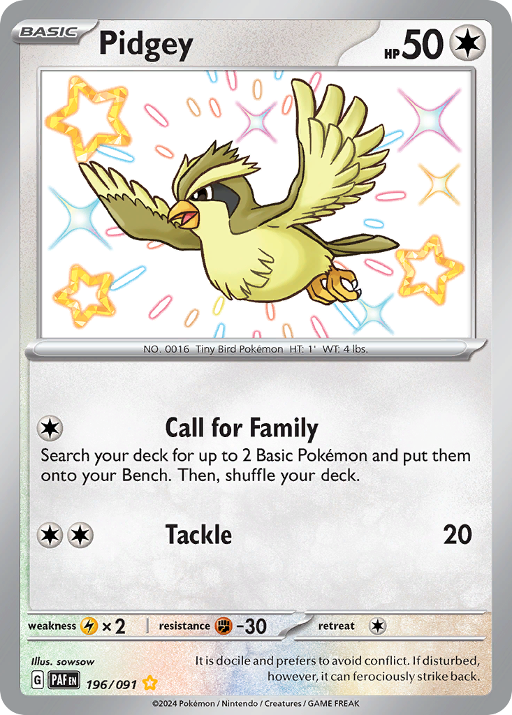 Pidgey — Paldean Fates #196 / 91