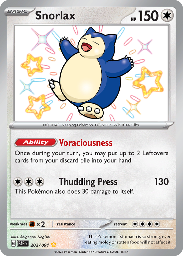 Snorlax — Paldean Fates #202 / 91