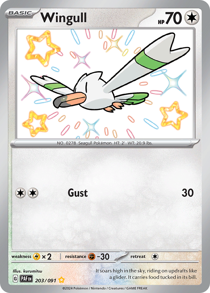 Wingull — Paldean Fates #203 / 91