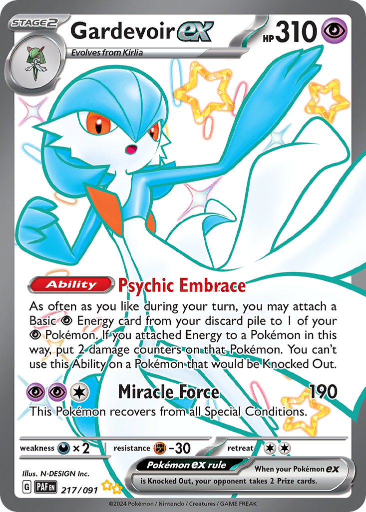 Gardevoir ex — Paldean Fates #217 / 91