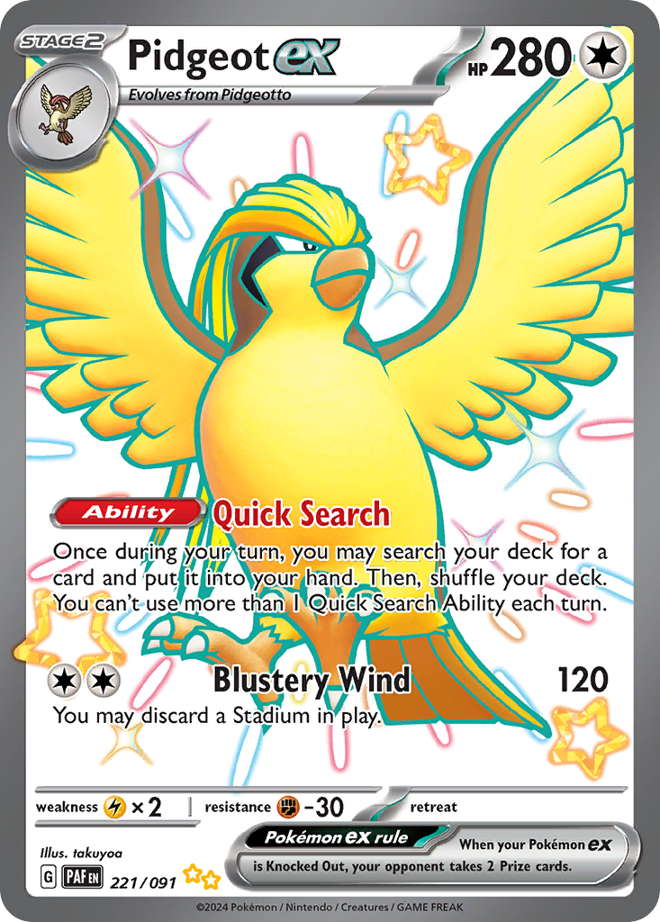 Pidgeot ex — Paldean Fates #221 / 91