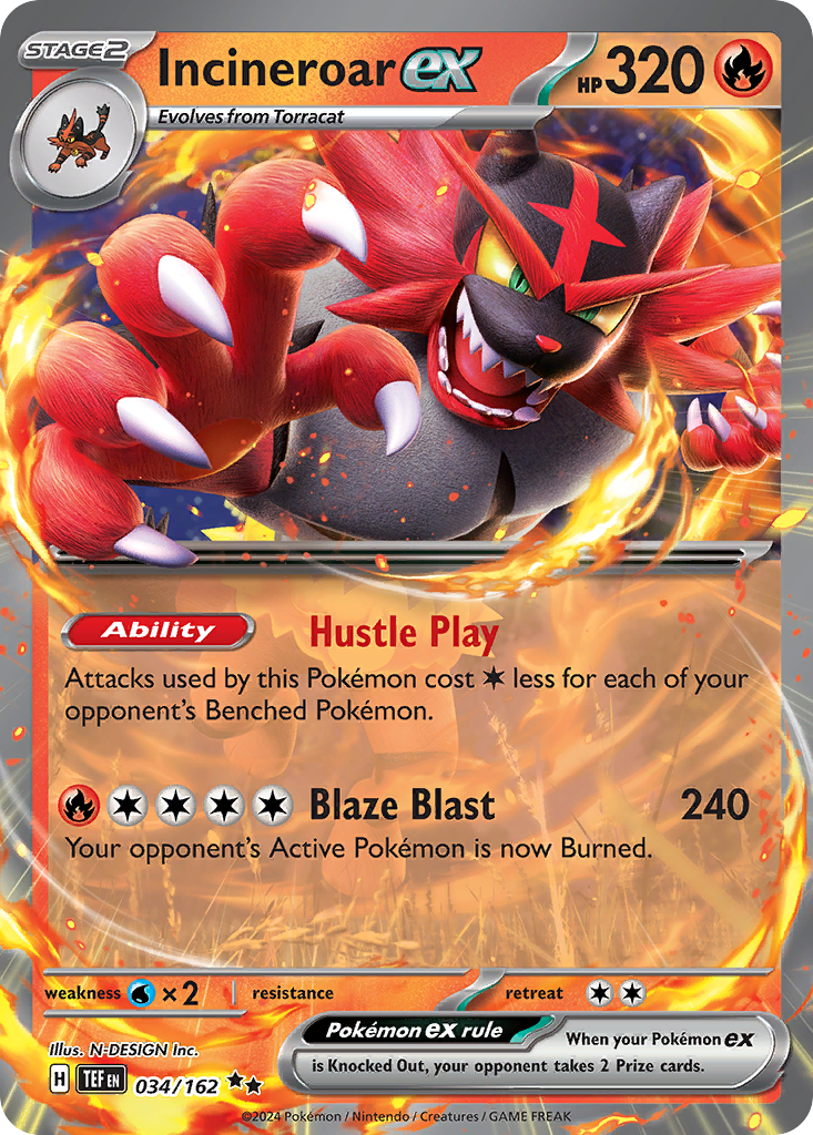 Incineroar ex — Temporal Forces #034 / 162