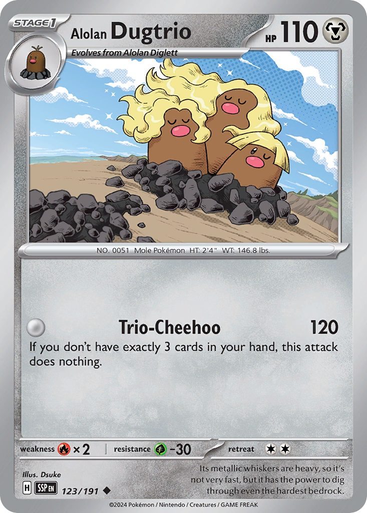Alolan Dugtrio — Surging Sparks #123 / 191