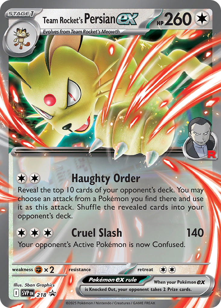 Team Rocket's Persian ex — Scarlet & Violet Black Star Promos #218 / 224