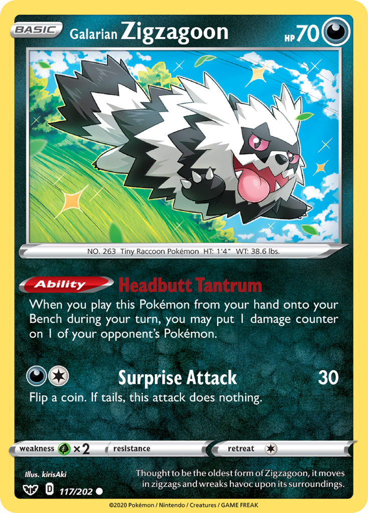 Galarian Zigzagoon — Sword & Shield #117 / 202