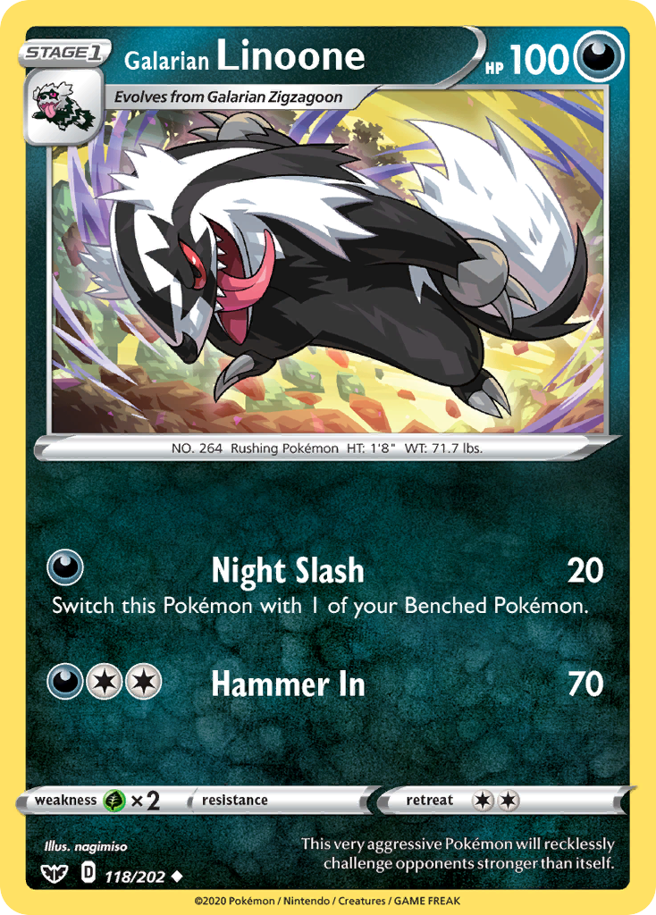 Galarian Linoone — Sword & Shield #118 / 202