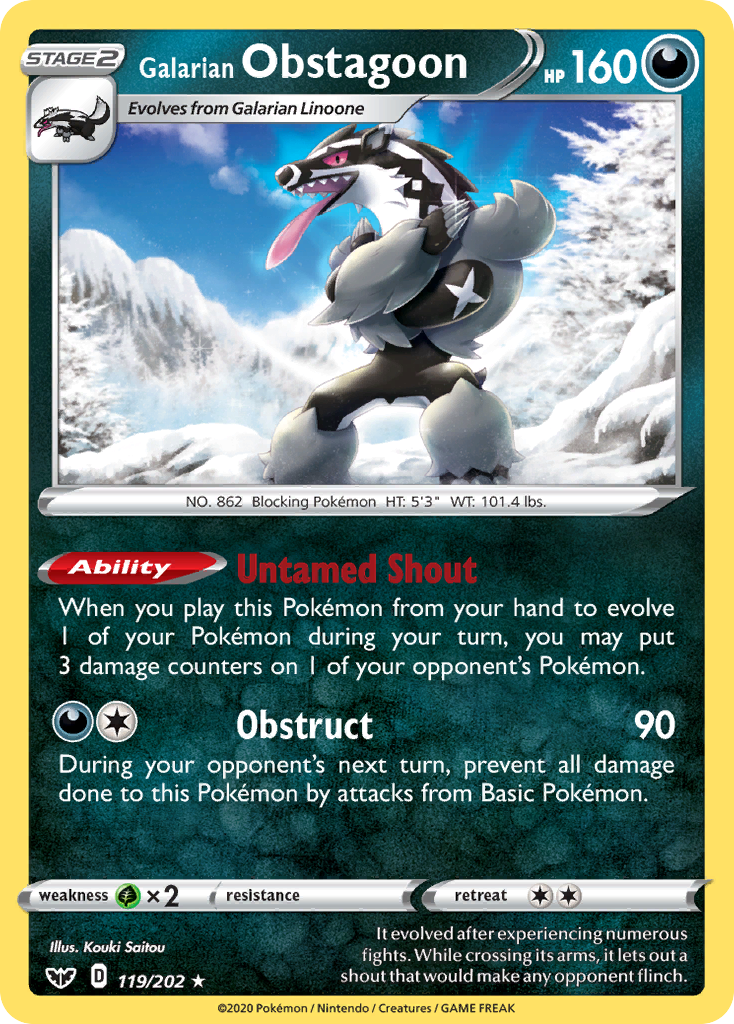 Galarian Obstagoon — Sword & Shield #119 / 202