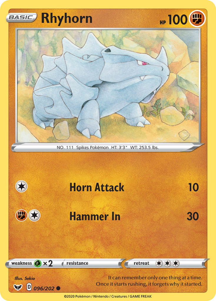 Rhyhorn — Sword & Shield #096 / 202