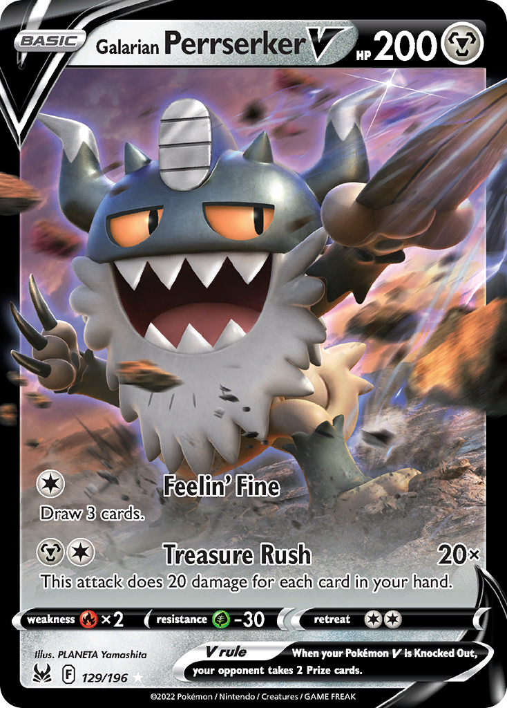 Galarian Perrserker V — Lost Origin #129 / 196