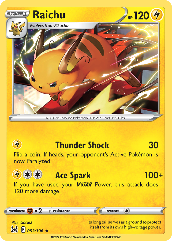 Raichu — Lost Origin #053 / 196