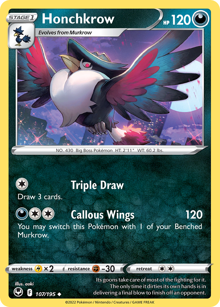 Honchkrow — Silver Tempest #107 / 195