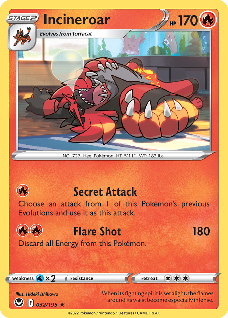 Incineroar — Silver Tempest #032 / 195
